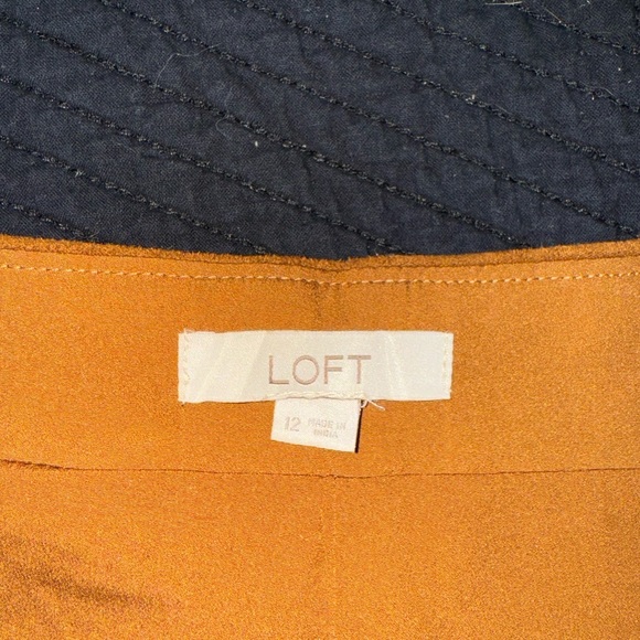 LOFT Rust Brown Faux Suede A-Line Skirt Size 12 - Picture 3 of 3